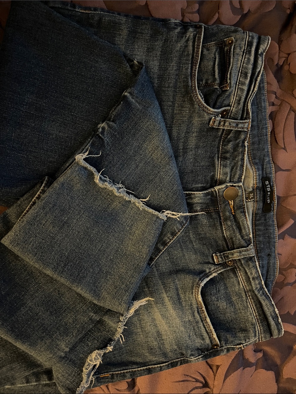STS Blue Distressed Dark Blue Boyfriend Jeans